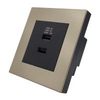 Prise murale de la prise 86mm de chargeur d'USB en métal de PC double avec l'Usb