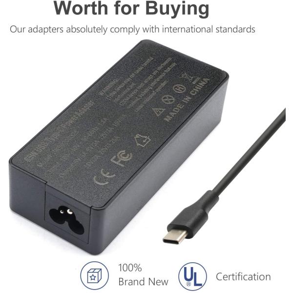 5V 9V 12V 15V 3A Laptop Power AC Adapter Lenovo 65 Watt USB C Charger