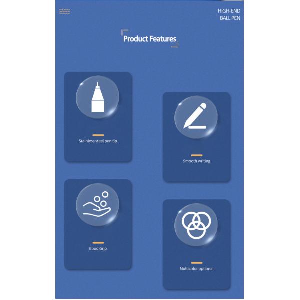 High Quality All Steel Press Ballpoint Pen Durable Simple Style Metal Barrel Ball Pen