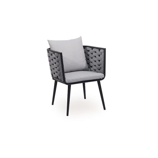 Outdoor Patio Rope Woven Furniture Aluminum Frame Hotel Dining Set with Powder Coated