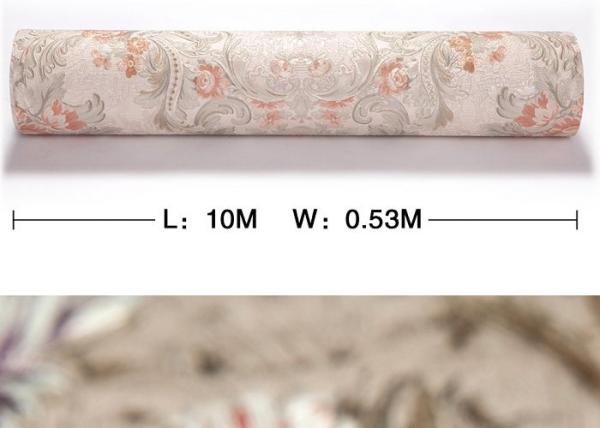 0.53*10M Rustic Style Red Floral Wallpaper Waterproof for Bedroom