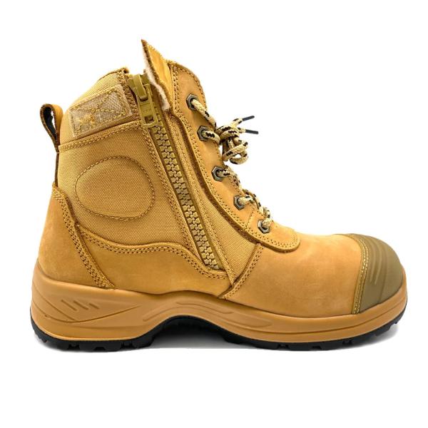 Yellow Security Work Boots Industrial Nubuck Leather Boots With Steel Toe