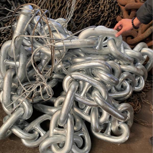 32mm High - Strength Alloy Steel Galvanized Stud Link Anchor Chain Yacht Anchor Chain