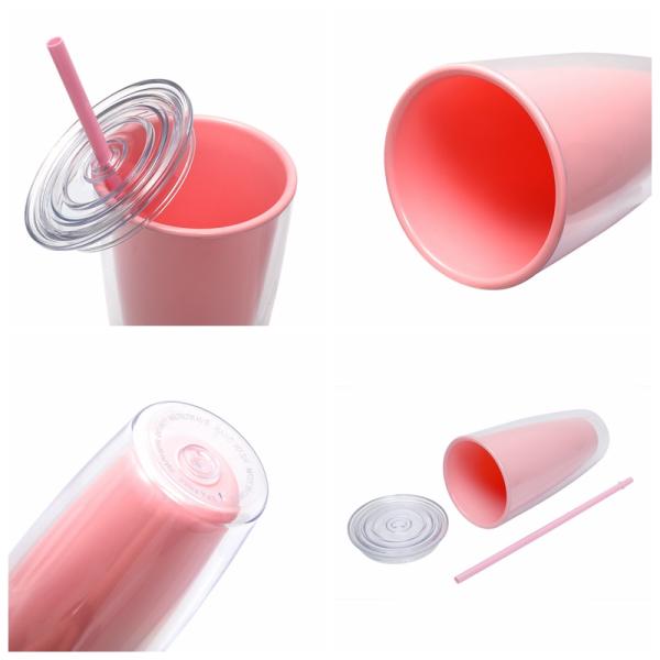 Custom Logo 750ml Simple Transparent Plastic Cup for Outdoor Activities