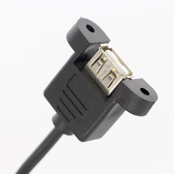 Customization1M 2M Stud Male to Female Panel Mount USB 2.0 Type A Extension Cable with Stud Screw Locking