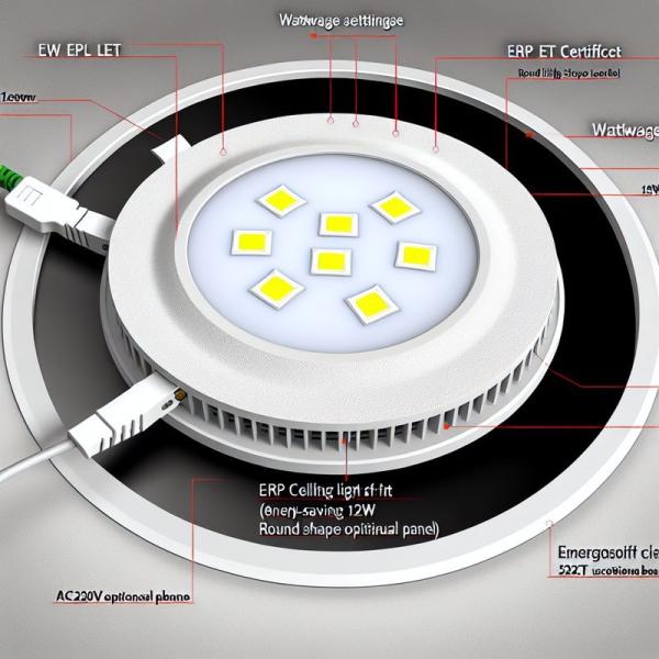 ERP ETL Certified 24W Round LED Panel Light with Adjustable CCT