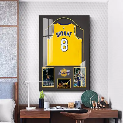 Aluminum Alloy Crystal Porcelain Painting Oil Painting Wall Art With HD NBA Star's Clothes