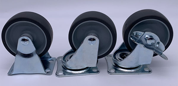 Эластичное резиновое колесо отсутствие дюйма 75mm рицинуса 3 шума фиксированного