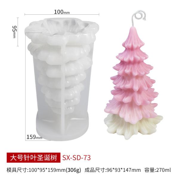 Molde de Navidad de silicona para bricolaje vela de cera jabón arte de artesanía pastel de chocolate decoración del hogar