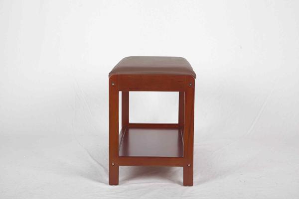 4.6KG Soild Modern Wood Furniture Walnut Shoe Storage Bench With PVC Leather