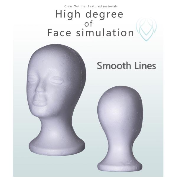 High Hardness Large Size Male Female Styrofoam Head With Makeup