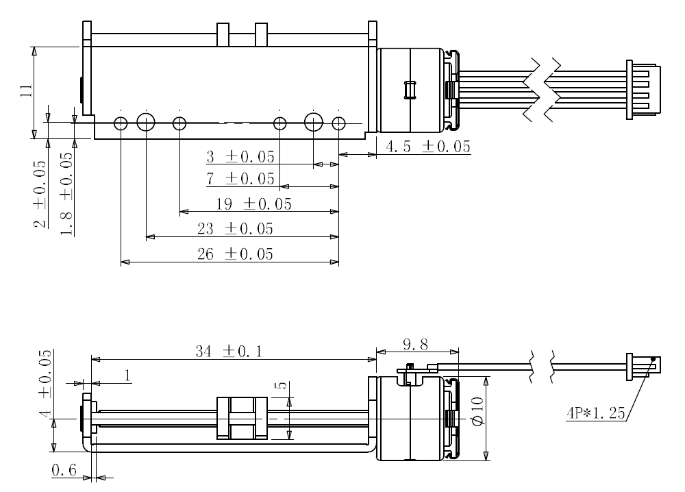 Мотор 10mm легкого водителя VSM1069A Stepper с соединителем RoHS тангажа 1.25mm
