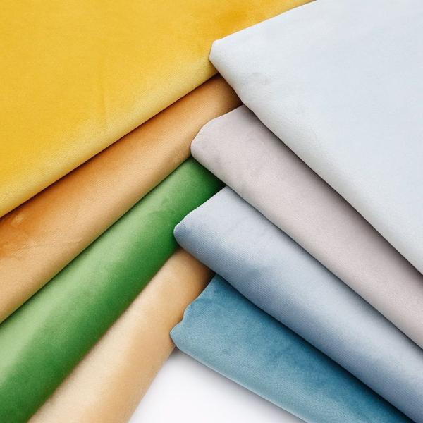 Stretch Sofa Velvet Upholstery Fabric 75D Plain Dyed