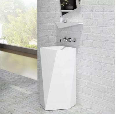 Acrylic Cabinet Bathroom Wash Basin Luxury Column Pedestal Sink