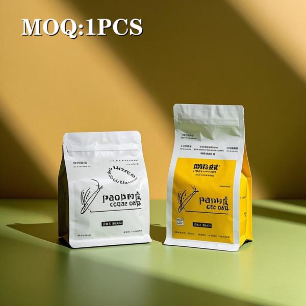 Durable Flat Bottom Aluminum Foil Bags For Tea And Coffee