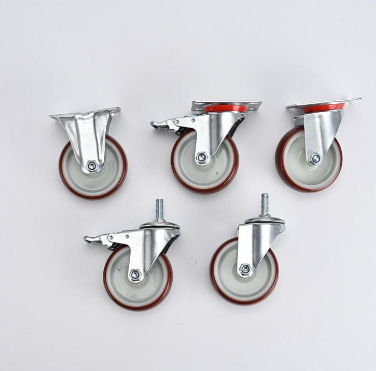 European Industrial 60-100KG Load Capacity Casters Wheel Series 3 4 5 Inch Blue Red Castor PU TPR Wheel Castor