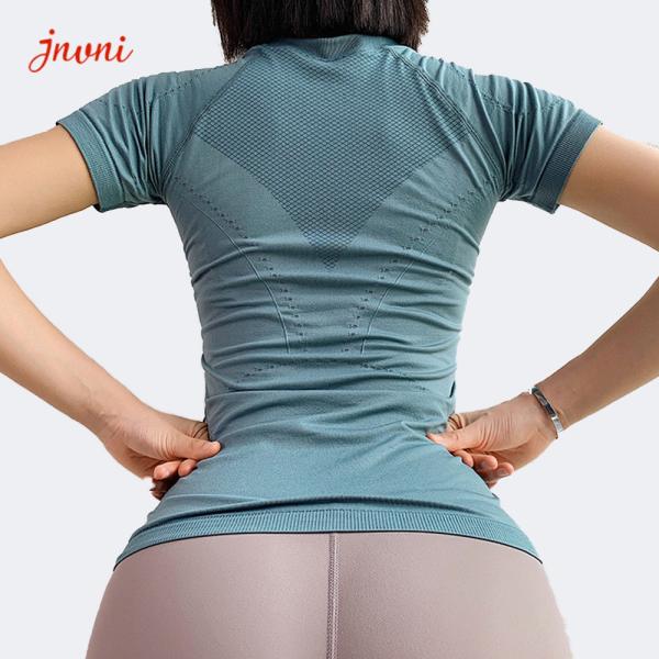 Seamless Workout Shirts Manufacturer Women Short Sleeve Fitness Wear Lightweight Gym Athletic Yoga Tops