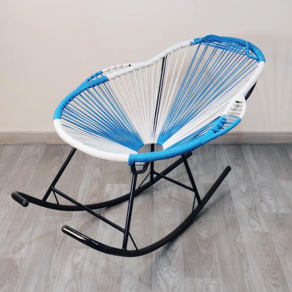 Outdoor Colorful Round Rattan Rocking Egg Shaped Baby Chair for Courtyard Relaxation