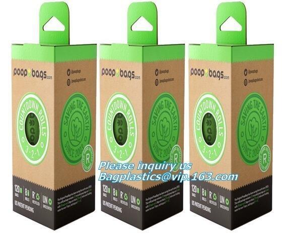 Dog Poop Bag Cornstarch Compostables, Unscented Environment Friendly Compostable Dog Pet Poop Bags, Star Seal Leak Proof