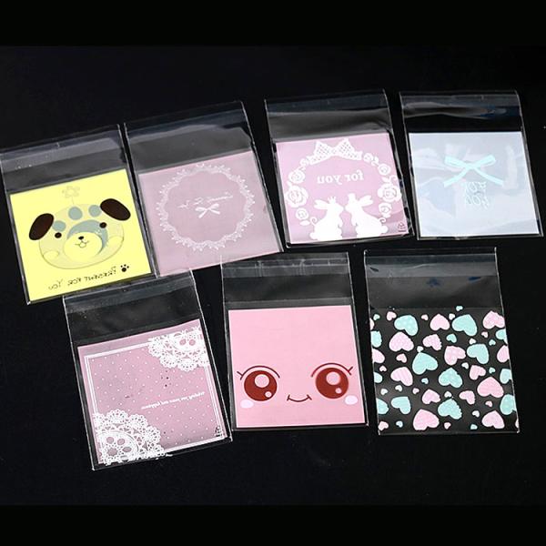Custom Printed Lovely Clear Cookie Candy Gift Packaging Bags OPP Plastic Self Adhesive Bag