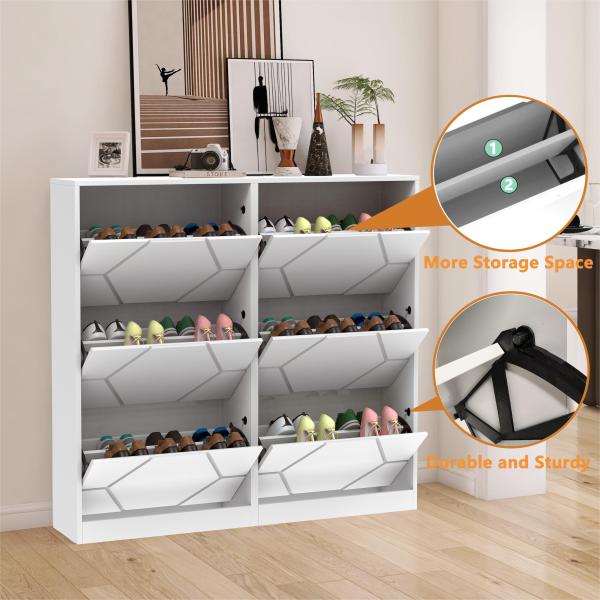 Wooden shoe cabinet with six door