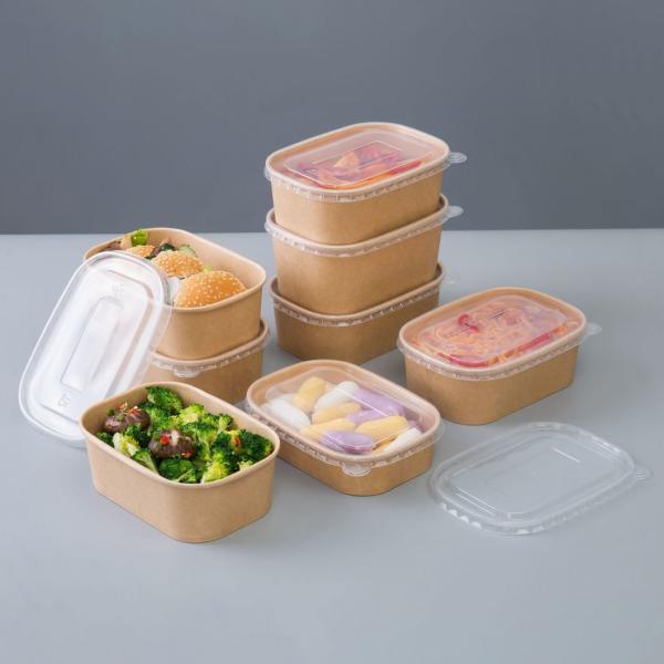 Customized Request 900 Ml Eco-Friendly Disposable Lunch Box Kraft Paper Box with Lid