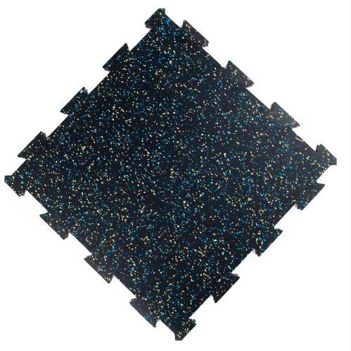 EPDM Interlocking Rubber Granule Mat Anti - Vibration Gym Flooring Interlocking Rubber Mat