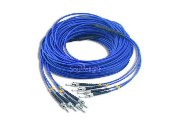 4 Cores Armored Fiber Optic Patch Cord ST to ST Rodent Resistant