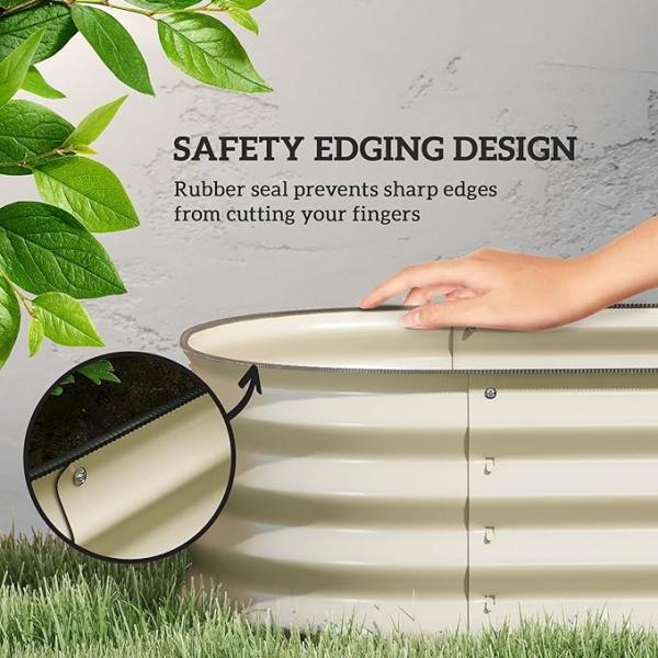 Galvanized Raised Garden Bed Kit Box 3.4*2*0.92 FT Metal Outdoor Flower Bed Steel Patio Ground Planter For Planting