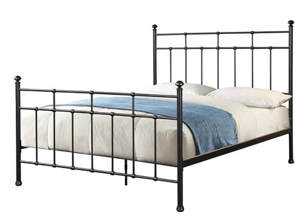 Stylish OEM Industrial Double Bed With Sturdy Headboard Footrest