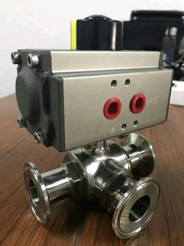 3 position valve actuator pneumatic  3 way ball valve with pneumatic actuator