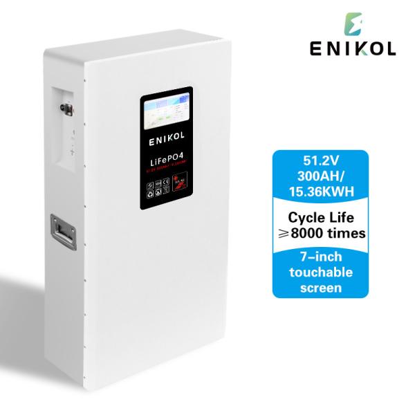 Rechargeable Lithium 300Ah 15KWh Wall Mounted LiFePO4 Battery Pack Built In BMS