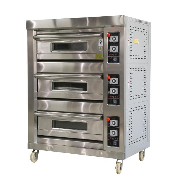 0.1kw Electric Deck Oven For Bread 3 Deck 12 Trays Gas Bakery Oven with Timer Control