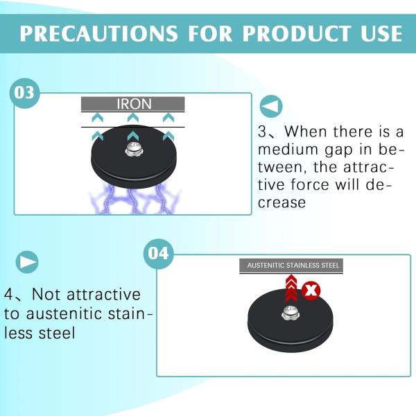 Multipurpose Rubber Coated Rare Earth Magnets Pot Magnetic Holder Base Antirust