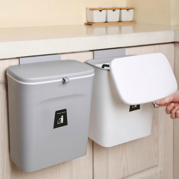 Home Cabinet Door Toilet Bathroom Living Room Kitchen Hanging Creative Sanitary Bucket Wastebasket Slide Wall Hanging Trash Can