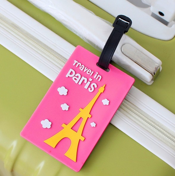 Custom PVC rubber bag accessories travel ID name luggage tag