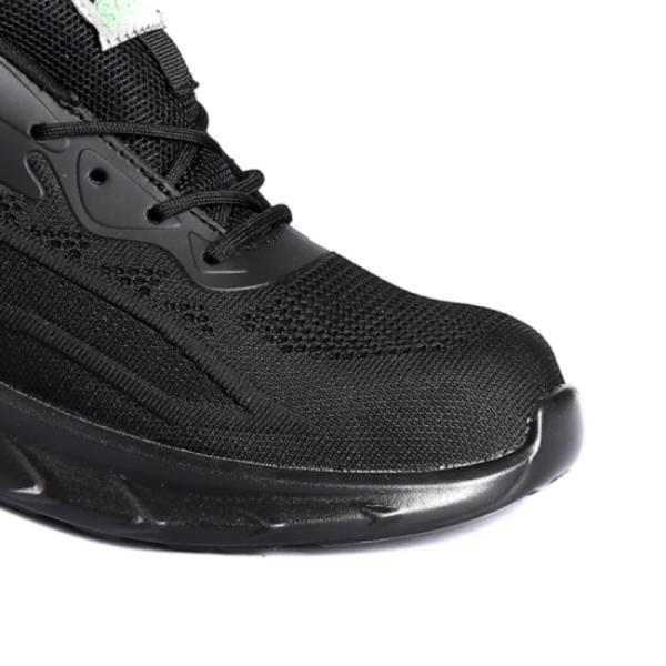 Стальные подтяжные обувь Противоскользящий PU Цементный подошв Рабочие ботинки Удобная ЭВА подошв Черные безопасные ботинки