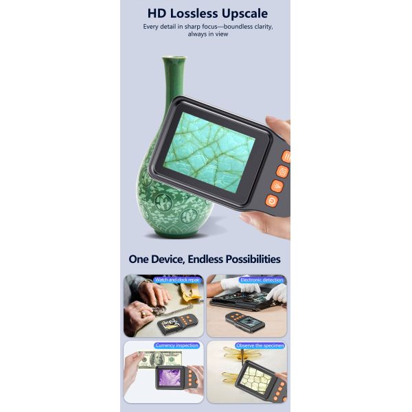 High-Power Handheld Pocket LED Digital Square Screen Magnifier