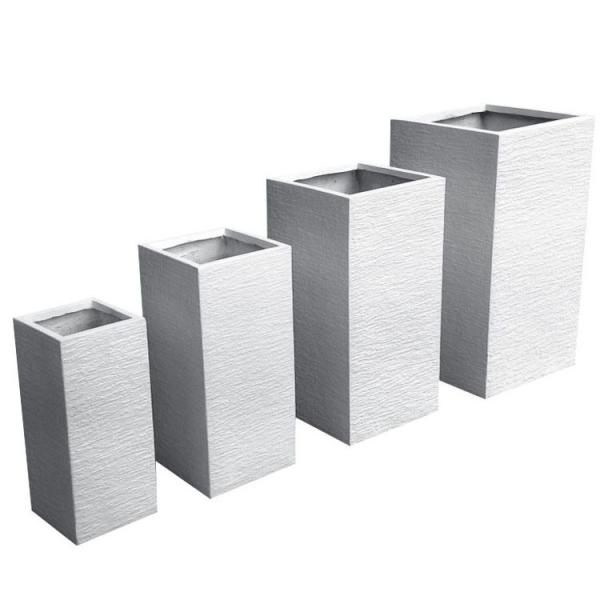 Florero de interior exterior de fibra de arcilla de peso ligero Caja de plantas de fibra de arcilla para el jardín