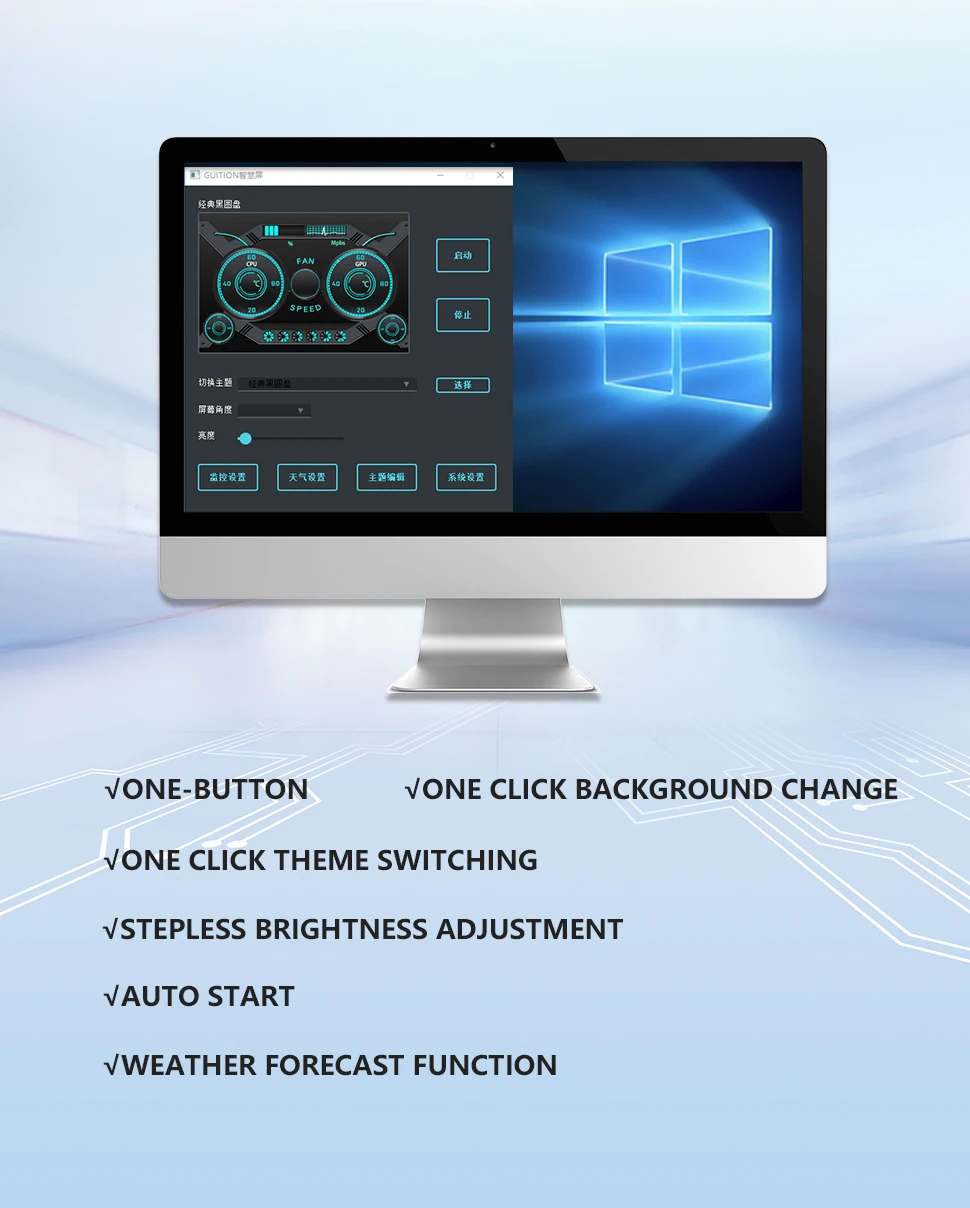 3.5 Inch IPS Type-C Secondary Screen Computer CPU GPU RAM HDD Monitor USB Display For Freely AIDA64 mini monitor