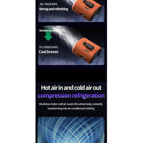 8000mAh Battery Portable Neck Fan With 4 Mode Versatility Lightweight Design