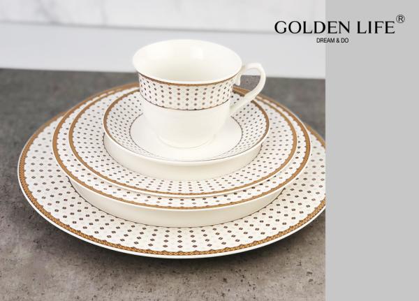 Porcelain 20-pc Dinnerware Set ' Clovers ' For 4, New Bone China Porcelain