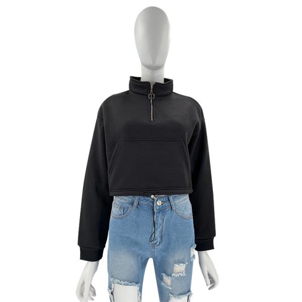 Fabricante Custom Logo Sweatshirts French Terry Zip da fábrica do Oem acima do Hoodie