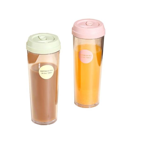 Camping Essential Reusable Double Wall Tumbler Plastic Tea Cup 320ml 420ml 520ml 700ml