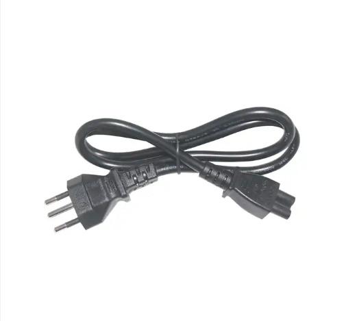 Black Industrial Grade Waterproof Swiss 3-Prong to Straight C13 Power Cable with Safety Shutter for Computer/Servers