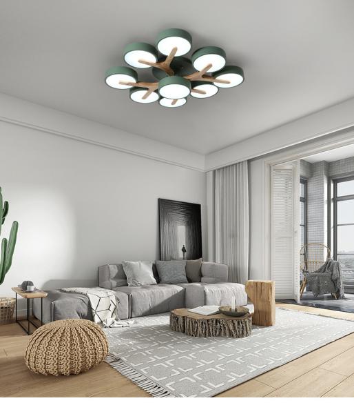 Modern Led Ceiling Lamps for Living Room Bedroom Kitchen Home Surface Mount Nordic Style Wooden Chandelier(WH-WA-22)