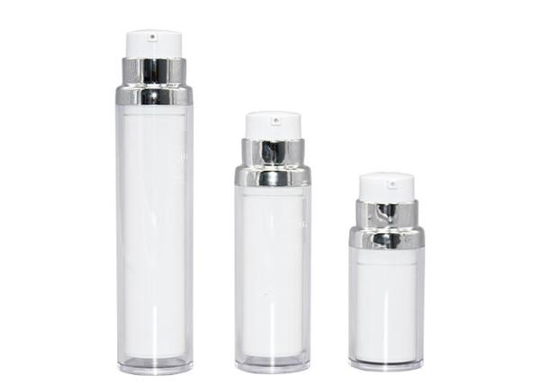 UKA65 para cuidados da pele 15 ml 30 ml 50 ml frasco de vácuo de parede dupla com ombro prateado