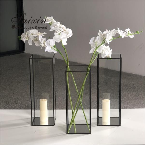 Black Wedding Candle Holder Centerpieces Candelabra For Table 40cm 45cm