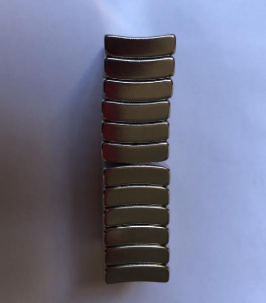 NdFeB Arc Shaped Neodymium Motor Magnets Permanent Thickness 6mm