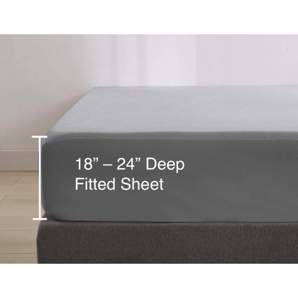 Customized YES 100% Polyester Microfiber Fitted Sheet Fully Elastic All Around Extra Deep Pocket All-Season